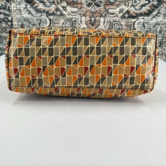 Fossil Key-Per Coated Floral Shoulder Bag Large Leather Trim Color Block - Picture 6 of 16